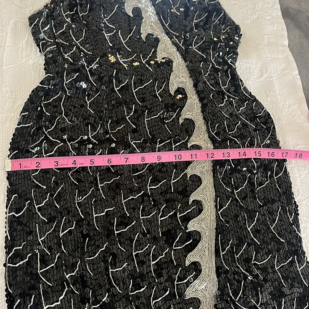 •🍒FINAL PRICE🍒VINTAGE SEQUIN SILK GOWN BOUDOIR FRENCH COSTUME• - Picture 14 of 16